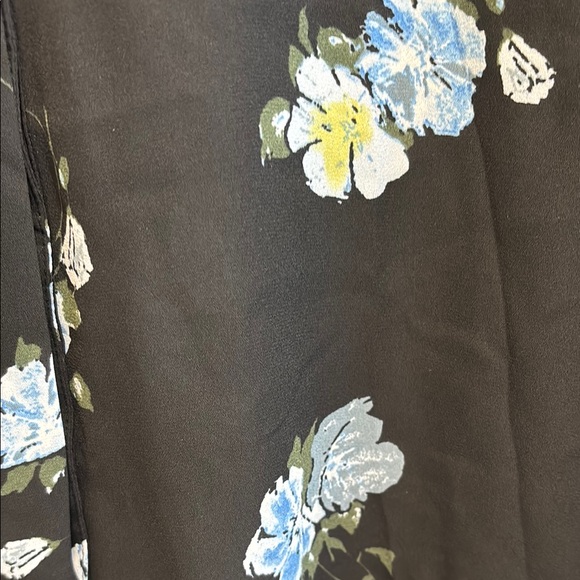 NWT Mossimo Supply Co. Black Tie Front Bib Collar Blouse - Picture 3 of 7